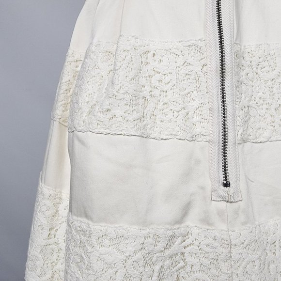 𝅺RW&CO White Lace Cotton Strapless Fit & Flare Mini Dress Size 8 - Picture 9 of 16